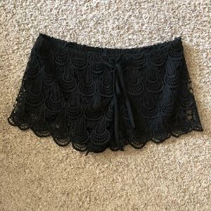 Black lace shorts